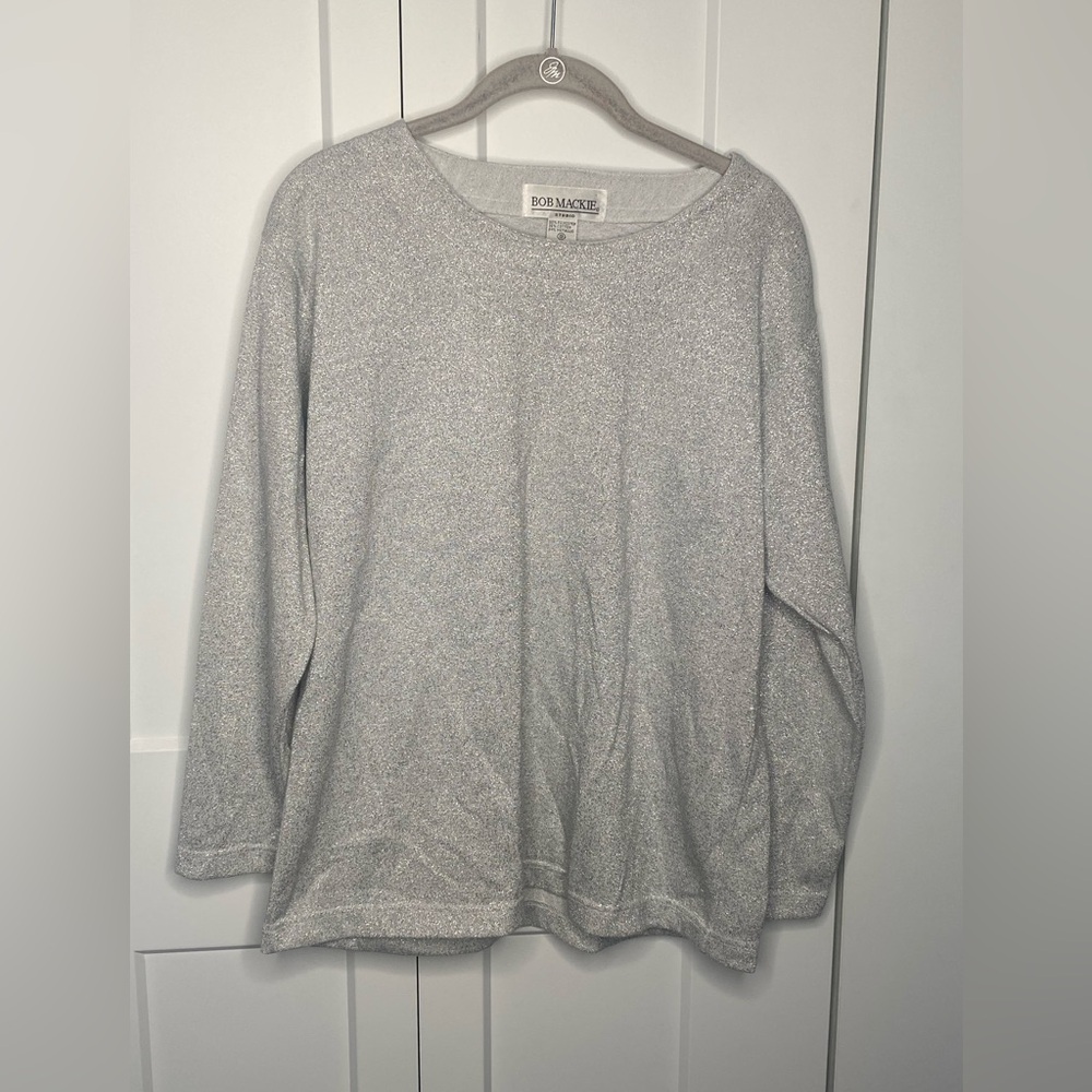 Bob Mackie Studio Vintage Metallic Shimmer Top Blouse Women’s Size Small